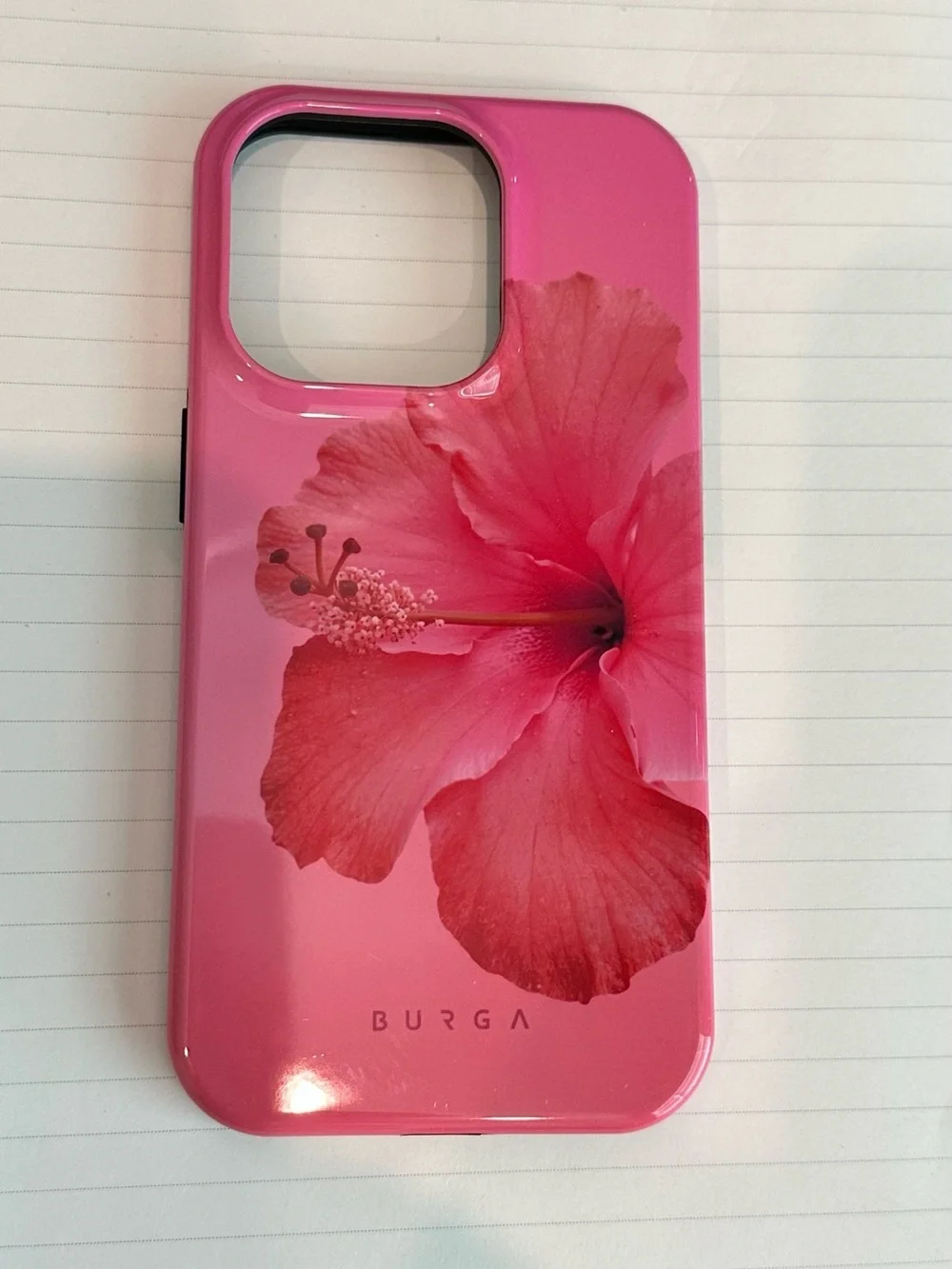 Burga Pink Hibiscus 🌺 iPhone 14 Pro MagSafe phone case barely used